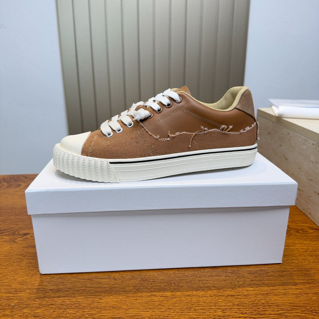 Maison Margiela Brown Off-White Low-Top Sneakers — hero