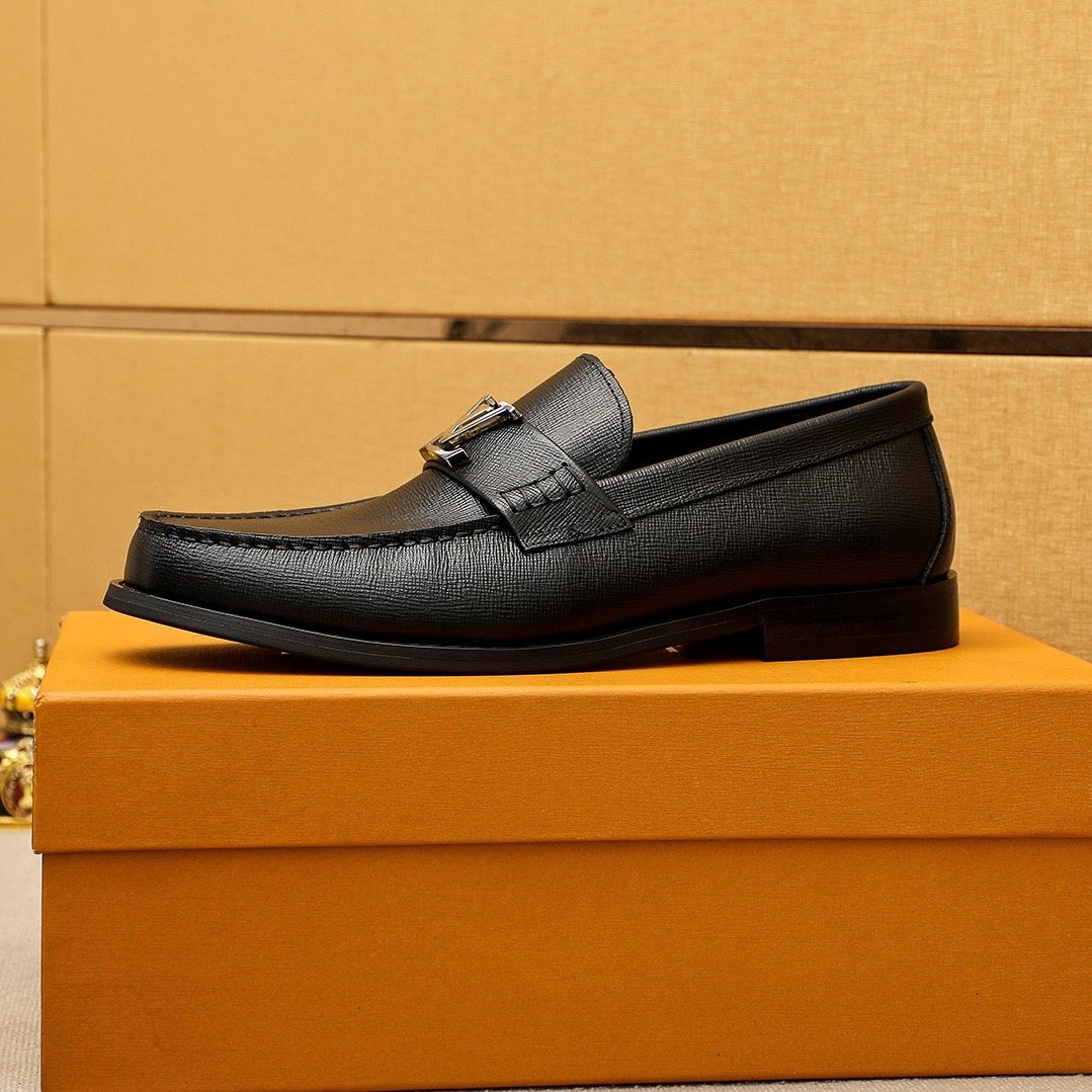 Louis Vuitton Black Hardware Loafers — side