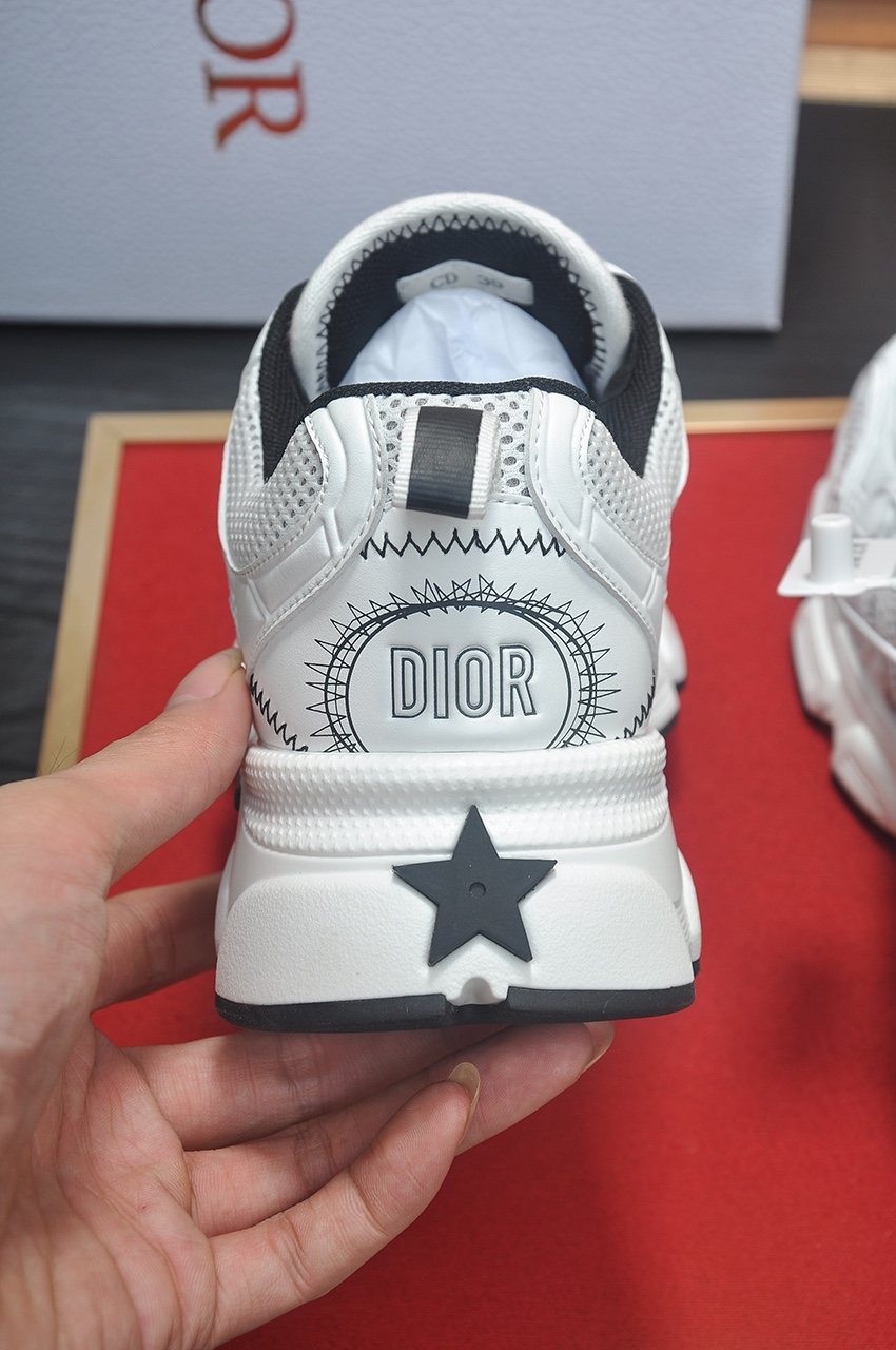 Dior Silver, White & Black Low-Top Sneakers — detail