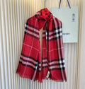 Burberry Red Plaid Fringe Scarf — hero