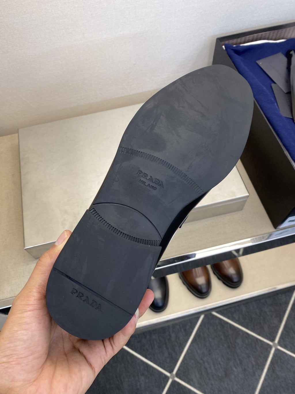 Prada Black Buckle Loafers — detail