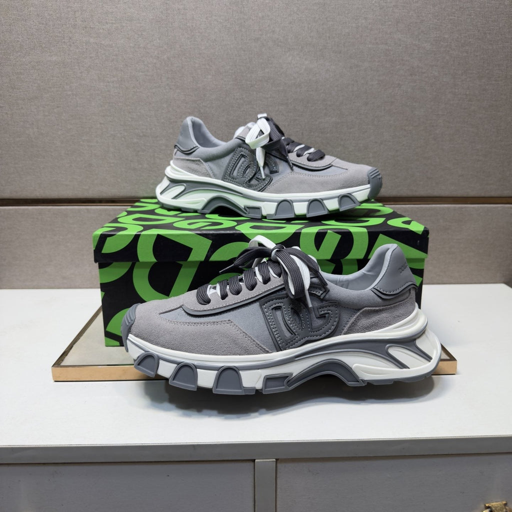 Dolce & Gabbana Gray Paneled Sneakers — front