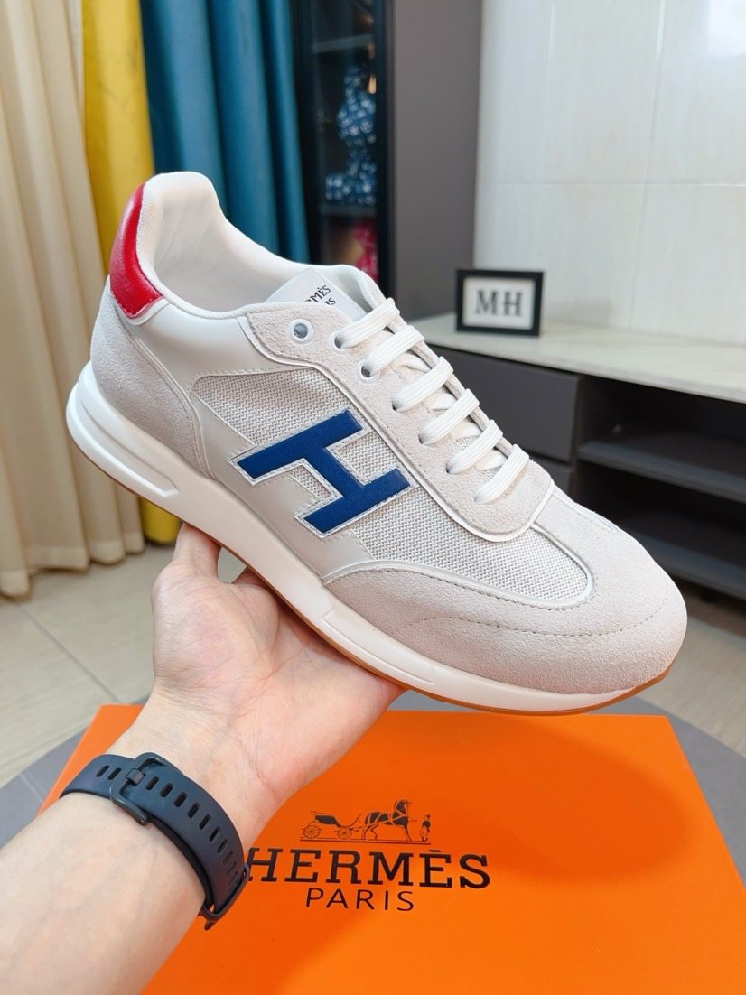 Hermès Blue H Overlay Sneakers — model