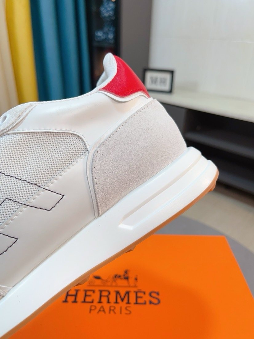 Hermès Blue H Overlay Sneakers — detail