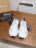 White Gray Brown Running Shoes — hero