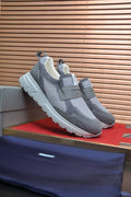 Prada Gray Strap Slip-On Sneakers — hero