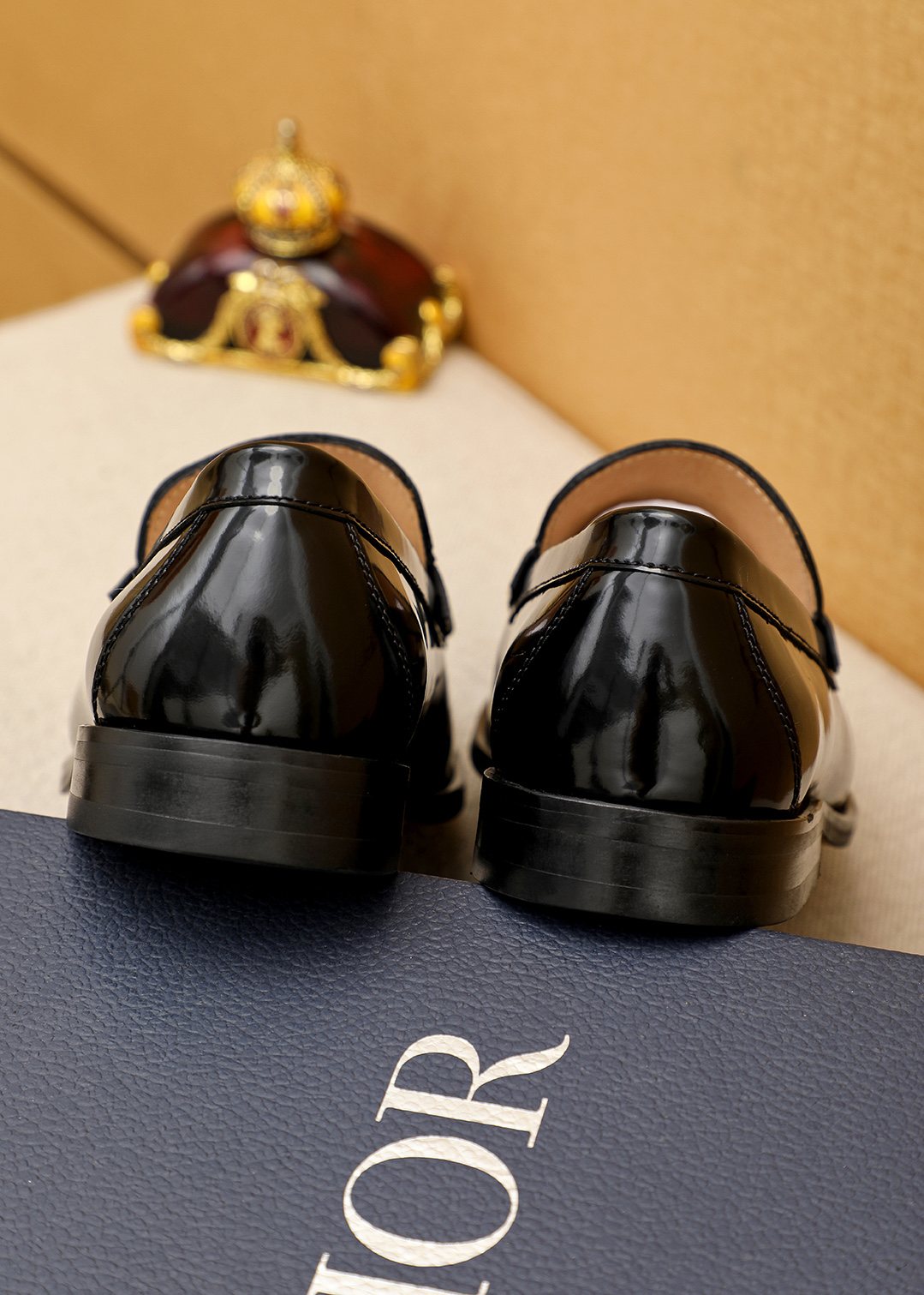 Dior Black Leather Loafers — back