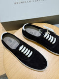 Brunello Cucinelli Black Suede Sneakers — hero