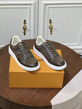 Louis Vuitton Olive Brown Patterned Low-Top Sneakers — hero
