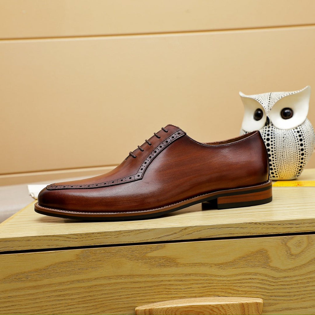 Louis Vuitton Brown Lace-Up Dress Shoes — side