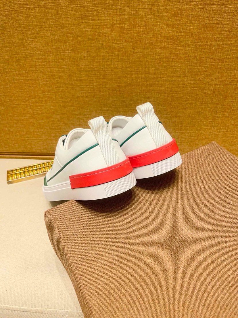 White Green and Red Low-Top Sneakers — back