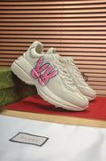 Gucci Ivory Pink Bunny Graphic Chunky Sneakers — hero