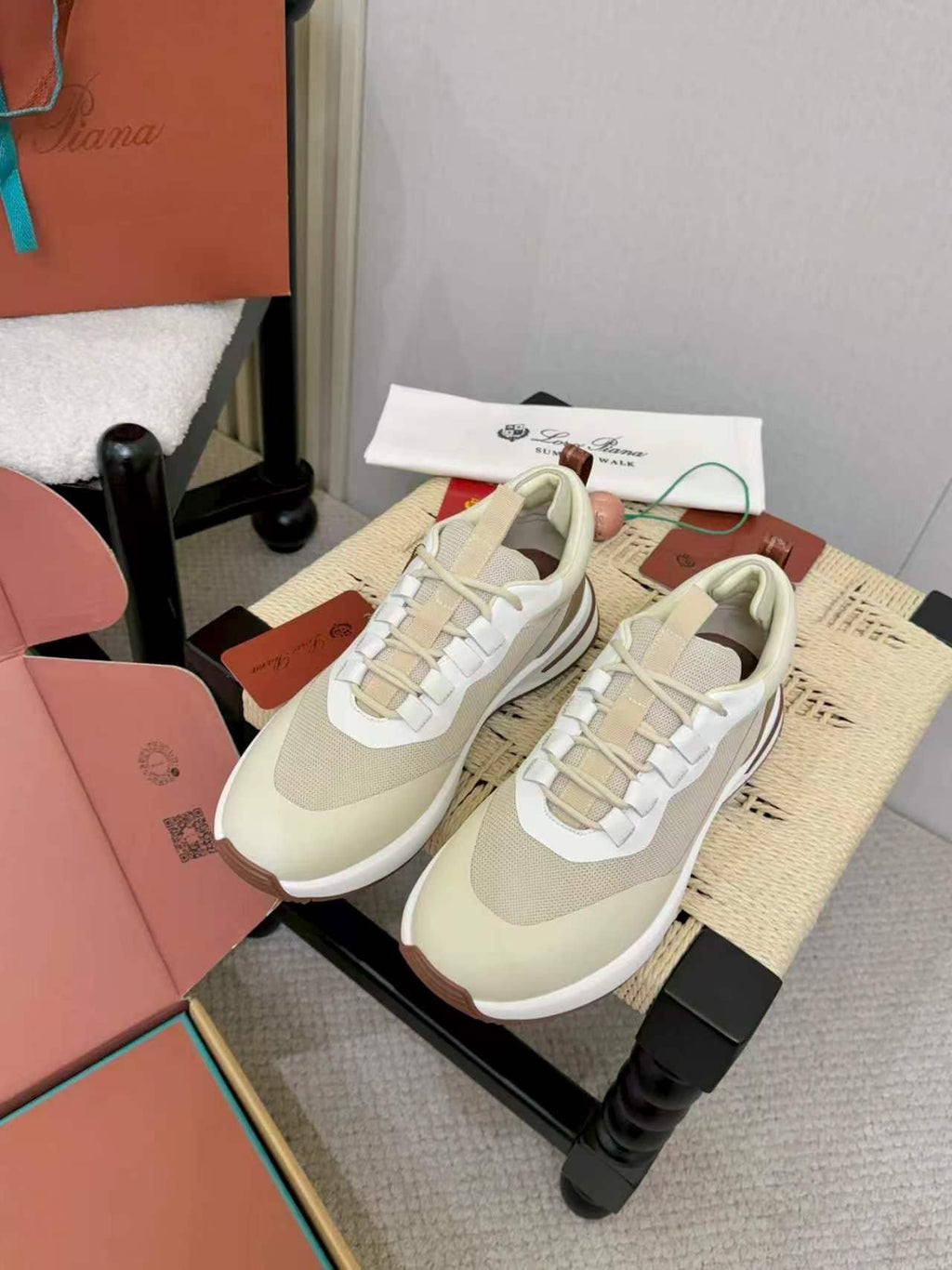 Loro Piana Cream and Beige Low-Top Sneakers — hero