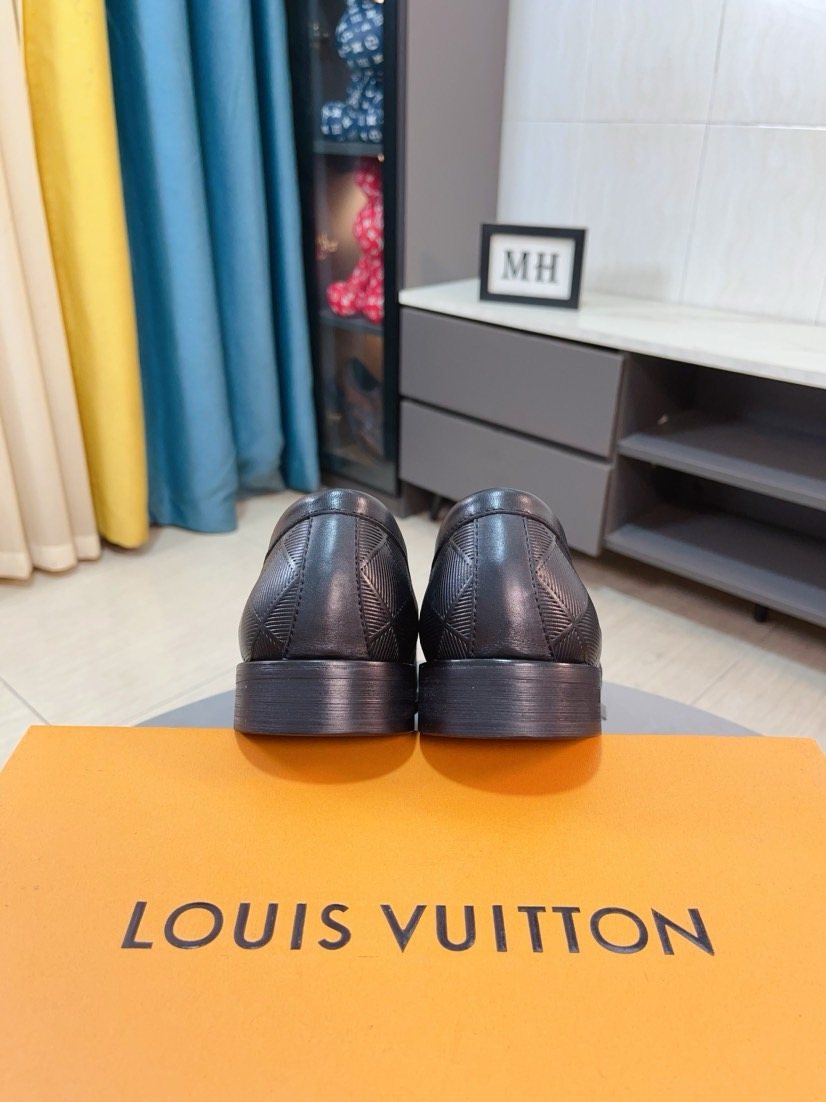 Louis Vuitton Embossed Logo Slip-On Dress Shoes — back