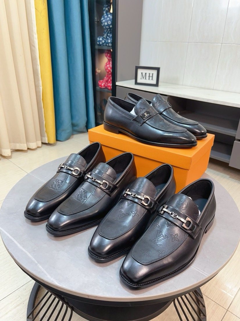 Louis Vuitton Dark Brown Buckle Loafers — hero