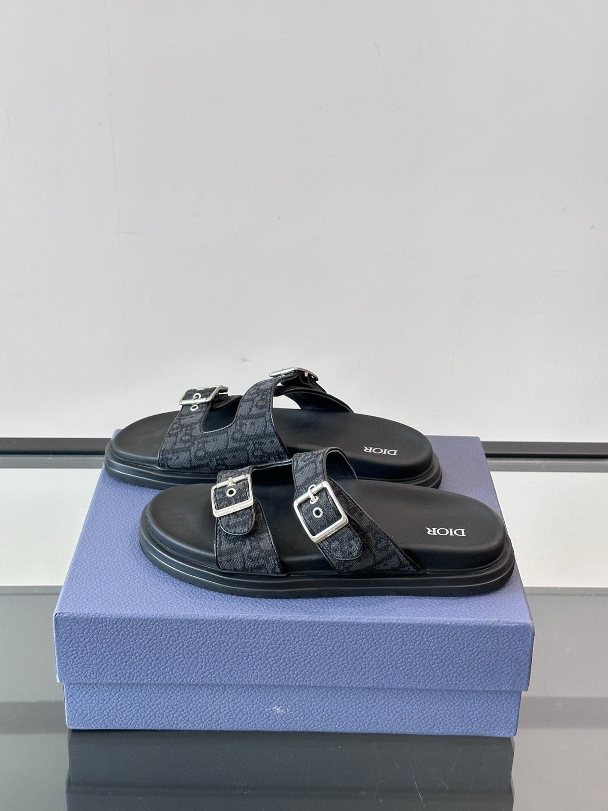 Dior Buckle Strap Slide Sandals — front