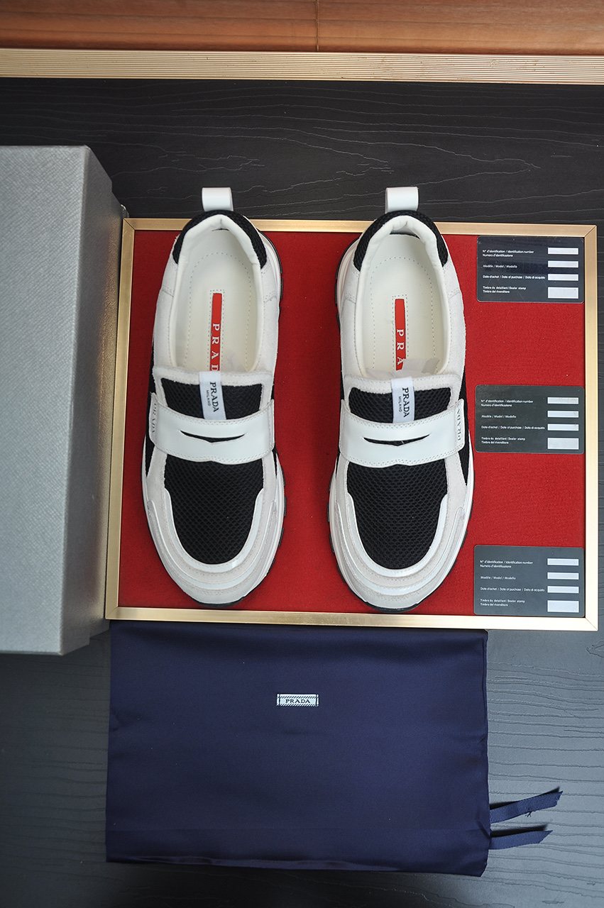 Prada Color-Block Mesh Sneakers — front