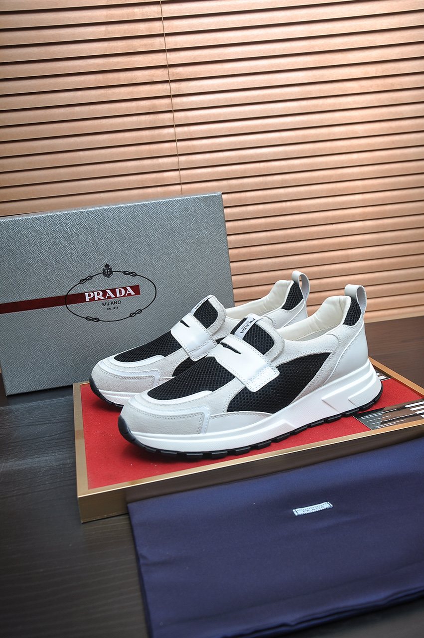 Prada Color-Block Mesh Sneakers — front