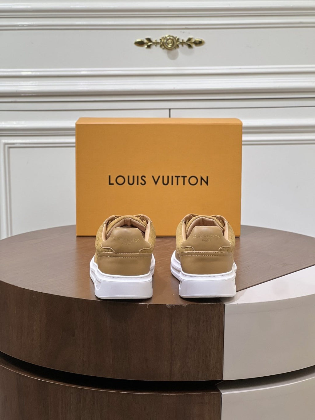 Louis Vuitton Tan Monogram Low-Top Sneakers — back