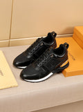 Louis Vuitton Black Gold Accent Sneakers — front