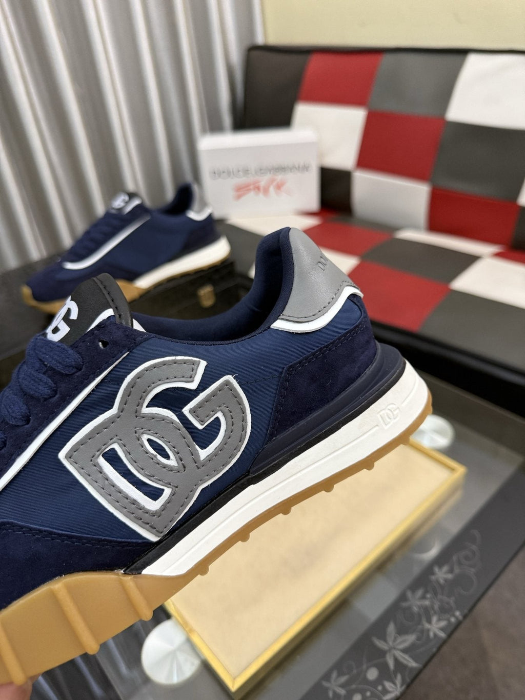 Dolce & Gabbana Navy Gum-Sole Sneakers — detail
