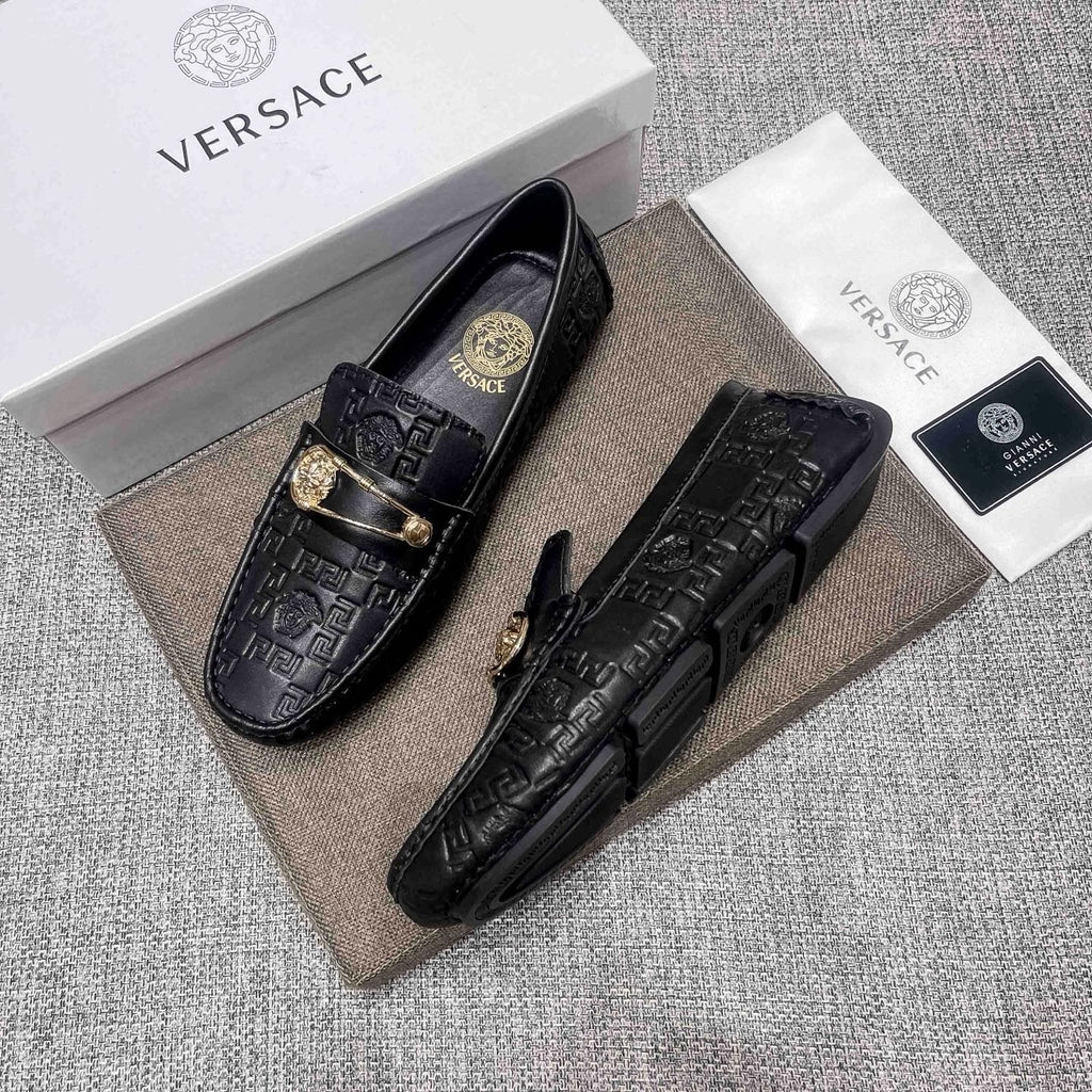 Versace Embossed Medallion Loafers — side