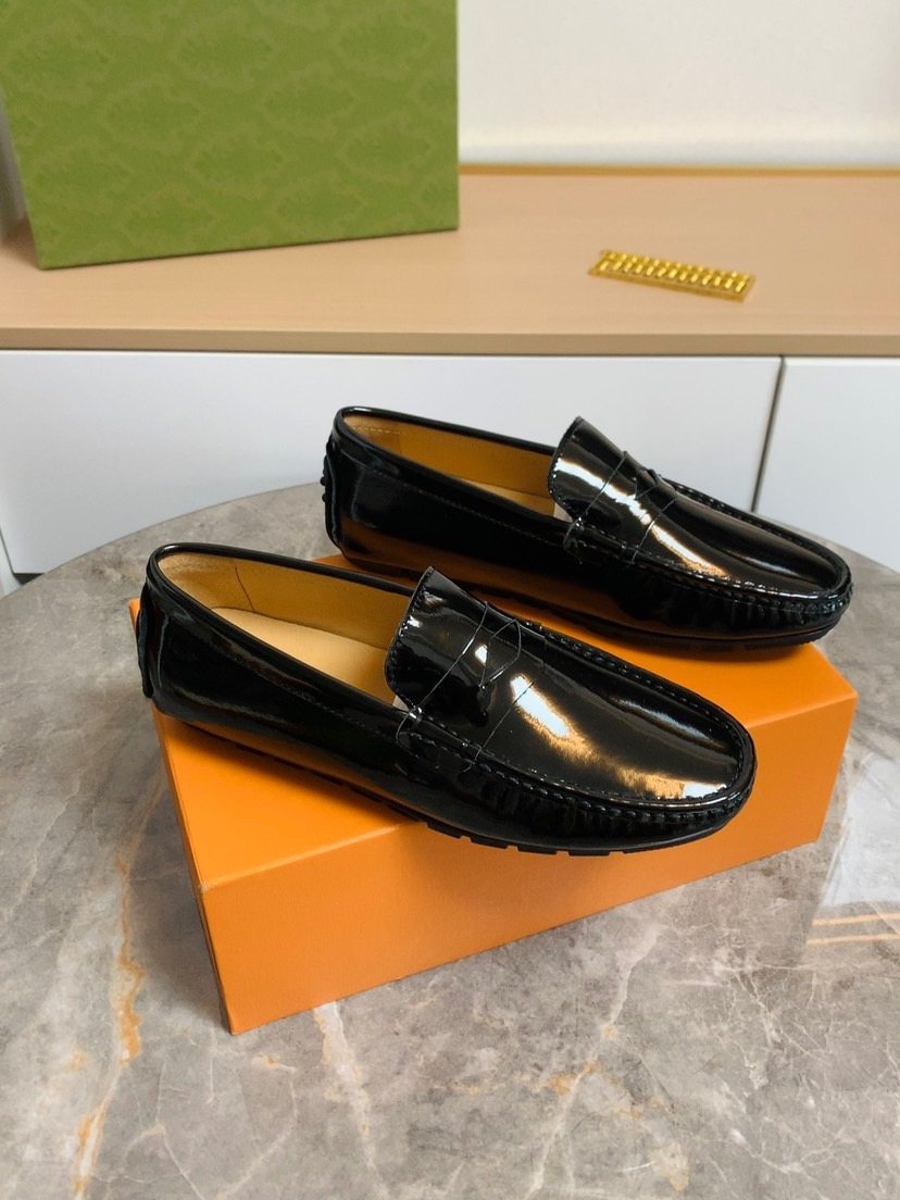 Louis Vuitton Black Leather Loafers — hero