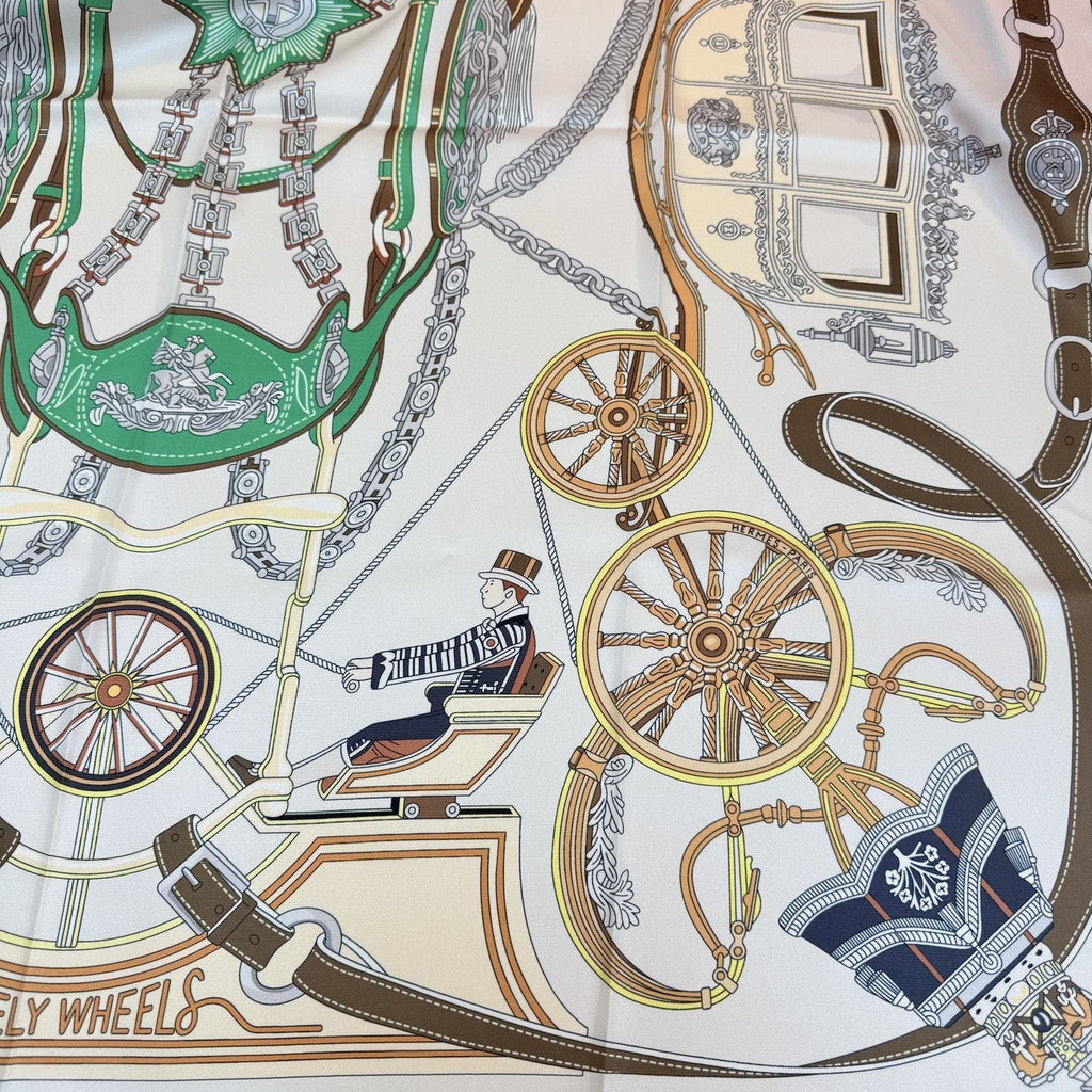 Hermès Carriage Print Silk Scarf — detail