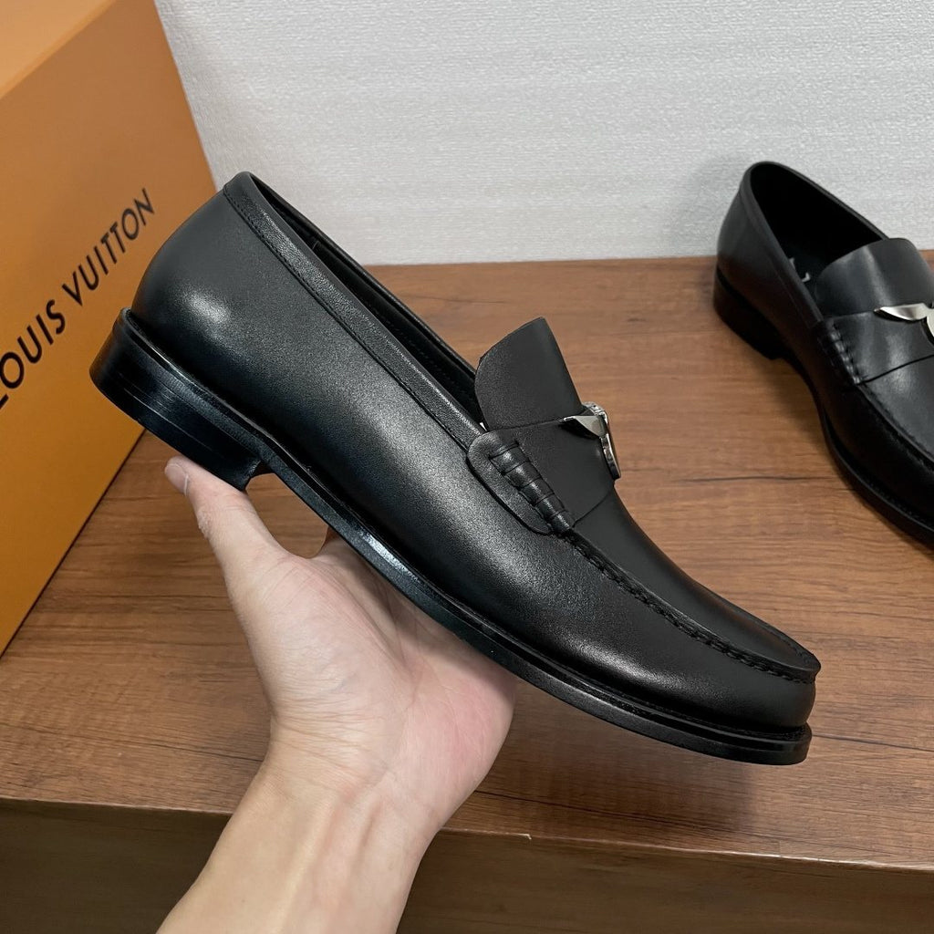 Louis Vuitton Major Black Loafers — side