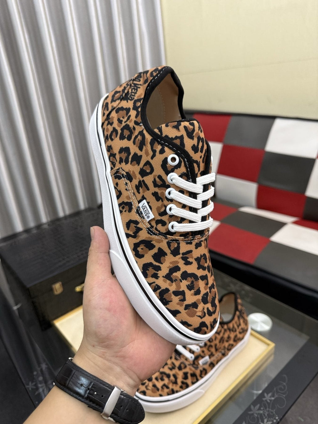 VANS Leopard Print Low-Top Sneakers — side