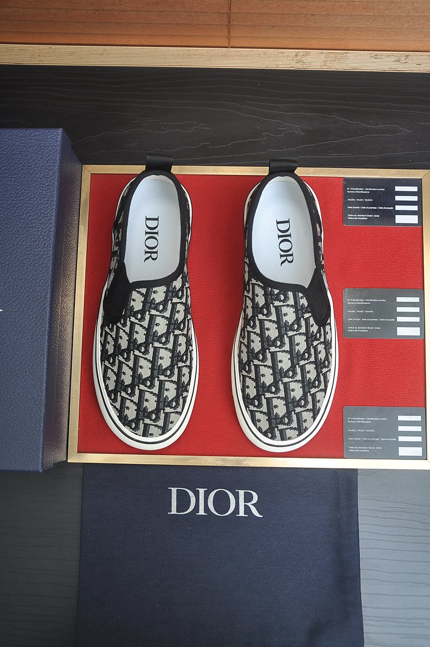 Dior Patterned Slip-On Sneakers — front