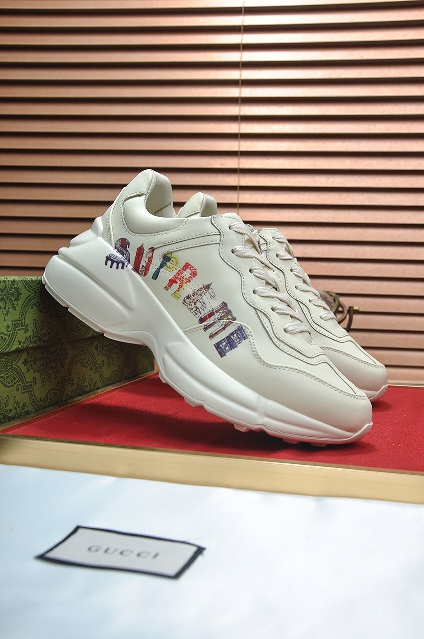 GUCCI Multicolor Lettering Chunky Sneakers — side
