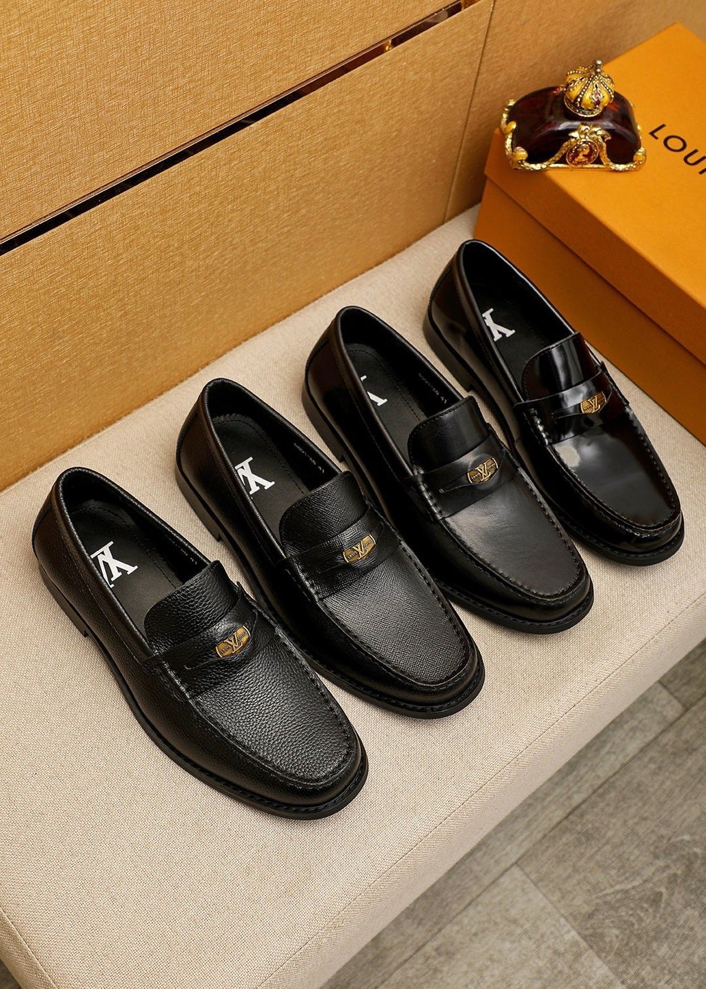 Louis Vuitton Black Hardware Loafers — side