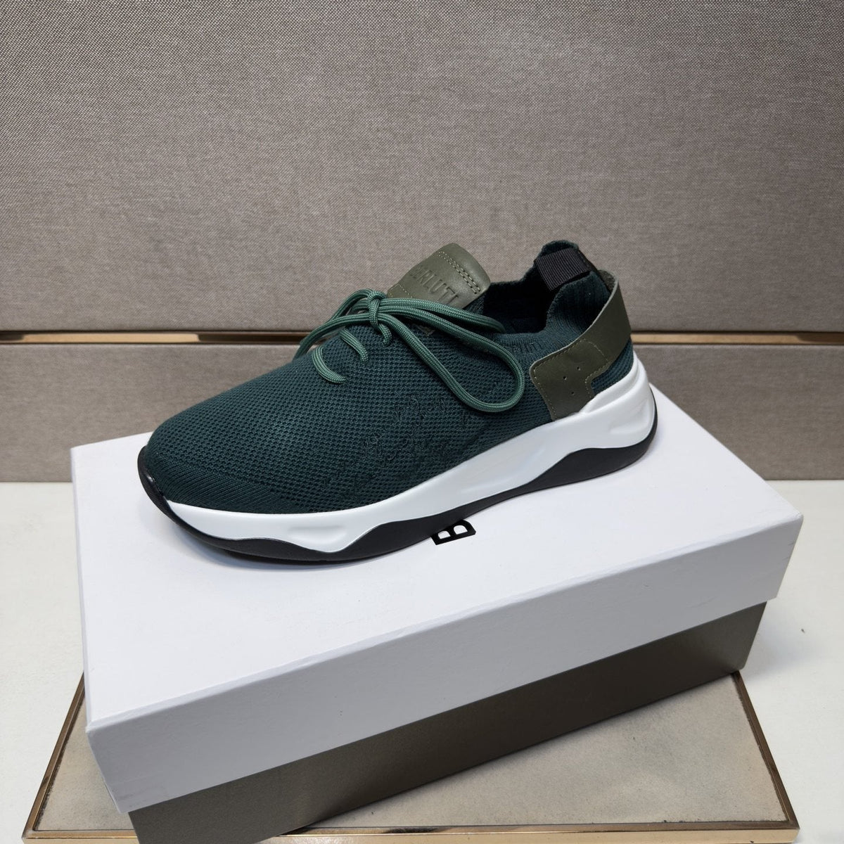 Berluti Dark Green Low-Top Sneakers — front