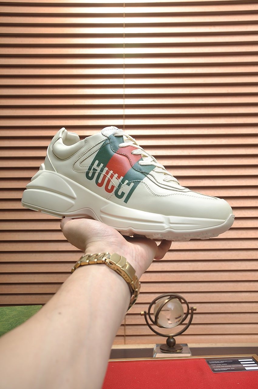 GUCCI Off-White Green and Red Chunky Sneakers — model