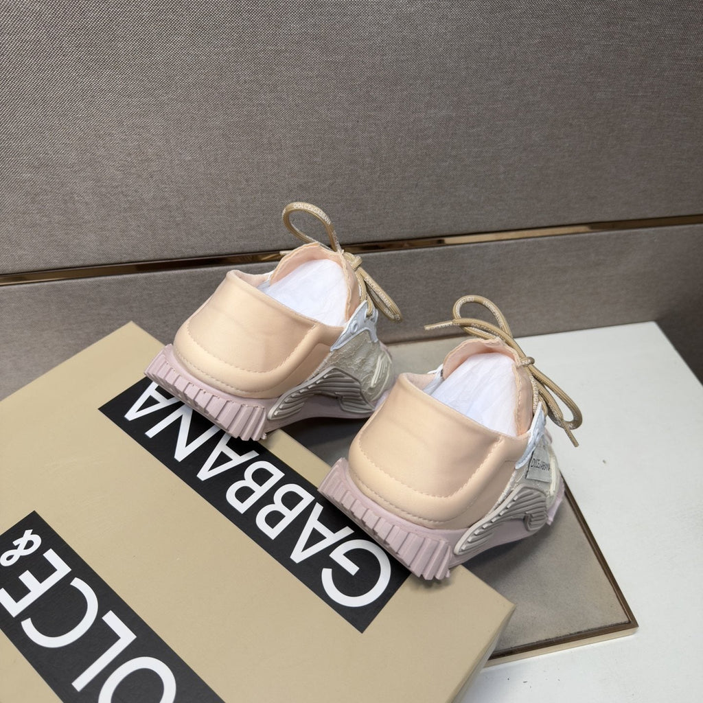 Dolce & Gabbana Cream Panel Low-Top Sneakers — back