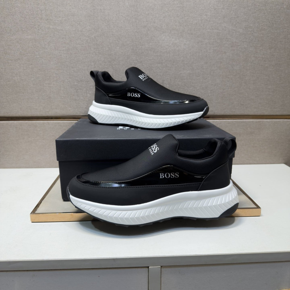 Hugo Boss Black Slip-On Shoes — side