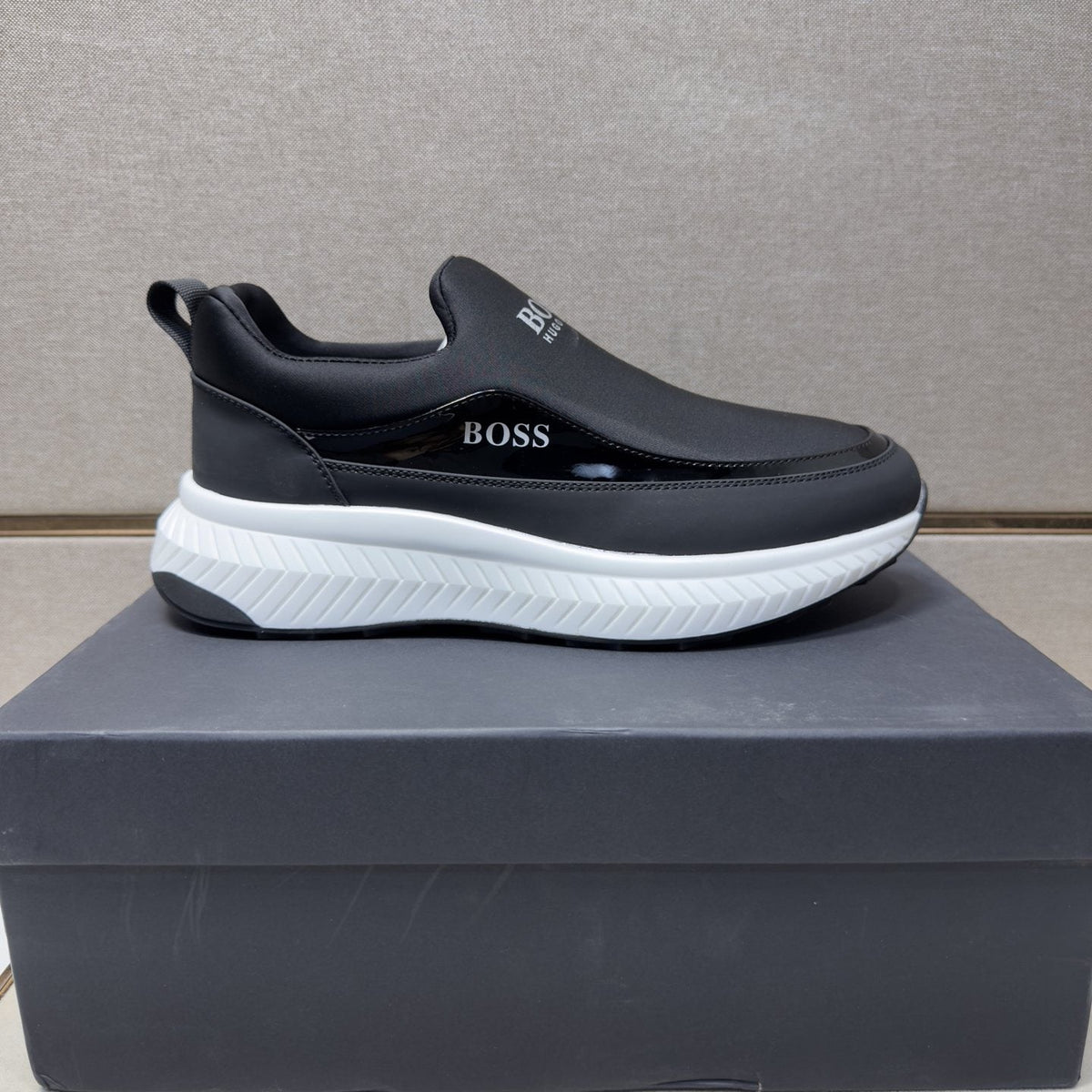 Hugo Boss Black Slip-On Shoes — side