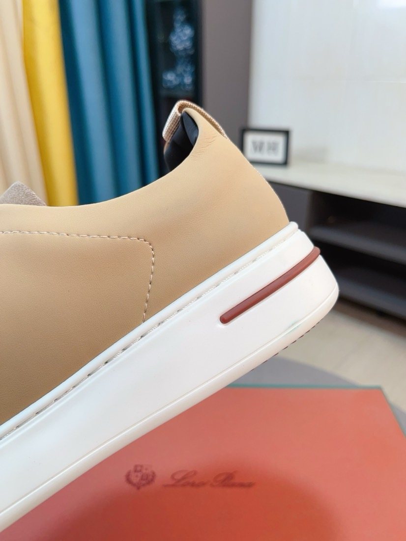 Loro Piana Contrast-Toe Low-Top Sneakers — detail