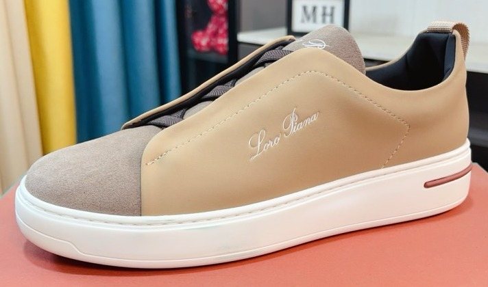 Loro Piana Contrast-Toe Low-Top Sneakers — hero