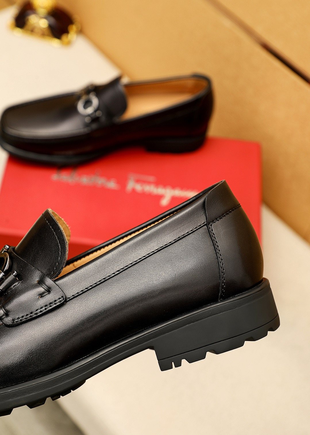 Ferragamo Black Bit Loafers — detail