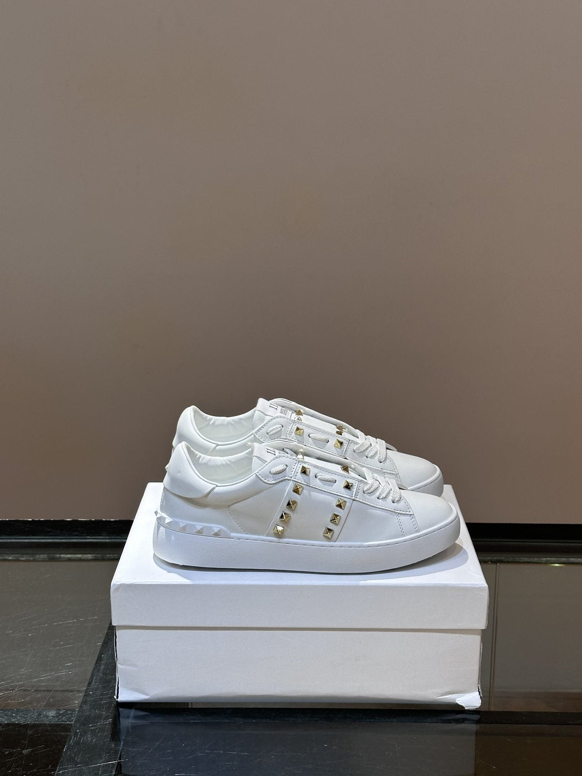 Valentino Gold Stud Low-Top Sneakers — front