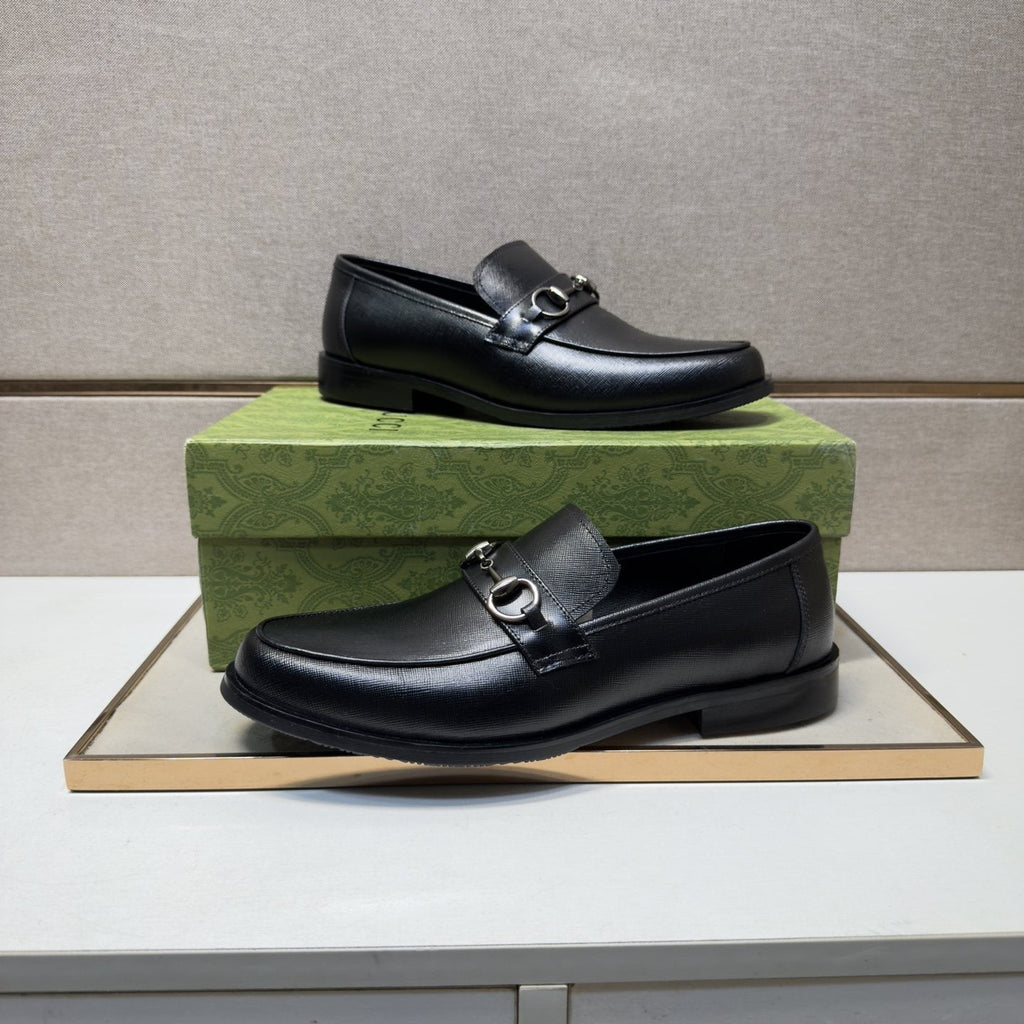 Gucci Black Metal-Detail Loafers — side