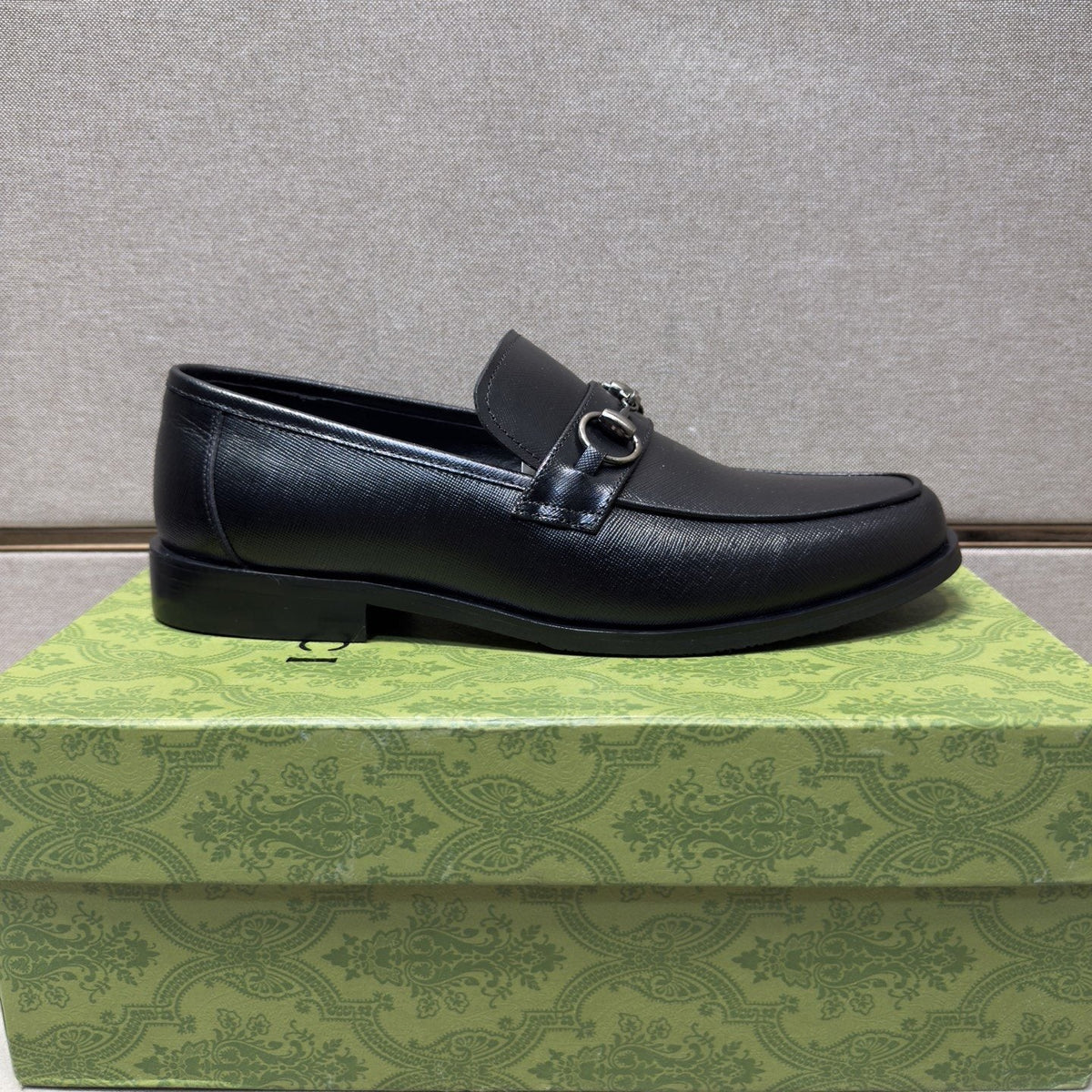 Gucci Black Metal-Detail Loafers — side