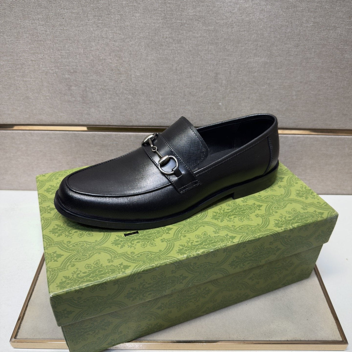 Gucci Black Metal-Detail Loafers — front