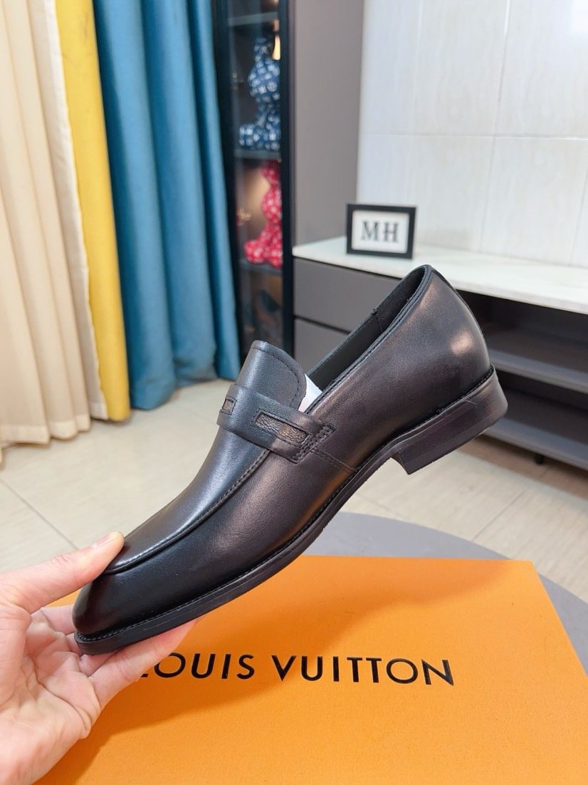 Louis Vuitton Black Logo Hardware Loafers — side