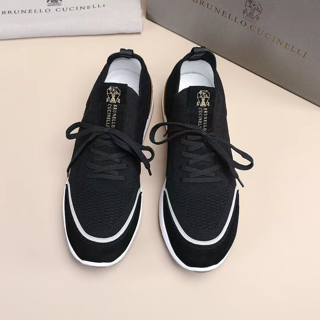 Brunello Cucinelli Black Lace-Up Sneakers — hero