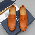 Dior Orange-Brown Buckle Loafers — hero