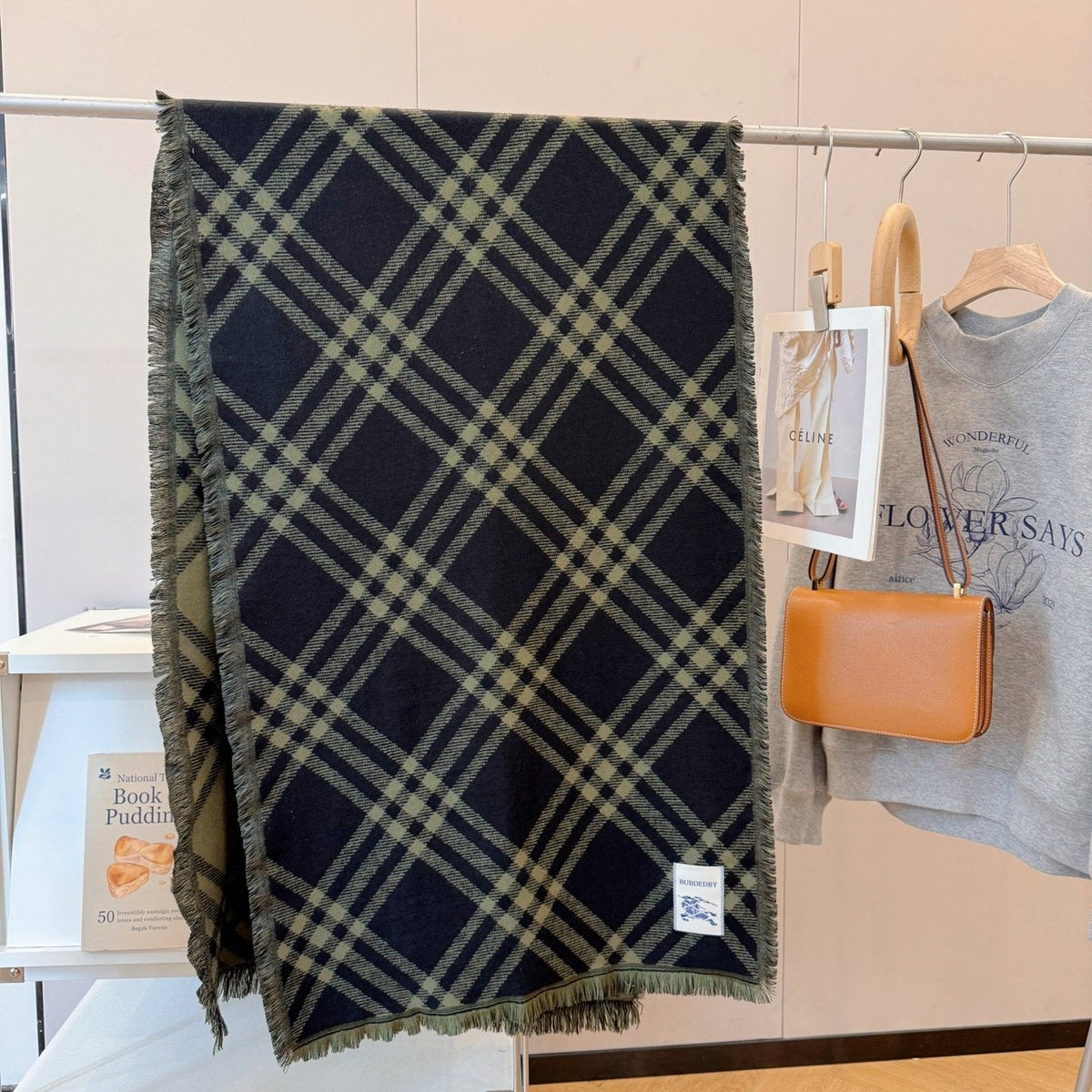 Burberry Plaid Fringed Scarf — front
