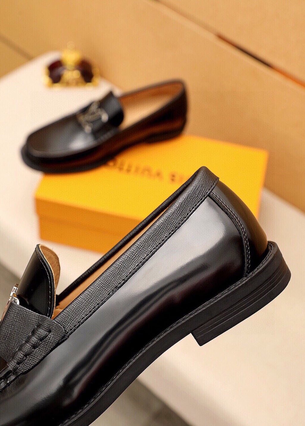 Louis Vuitton Black Logo Loafers — detail